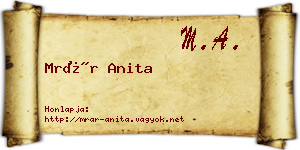 Mrár Anita névjegykártya